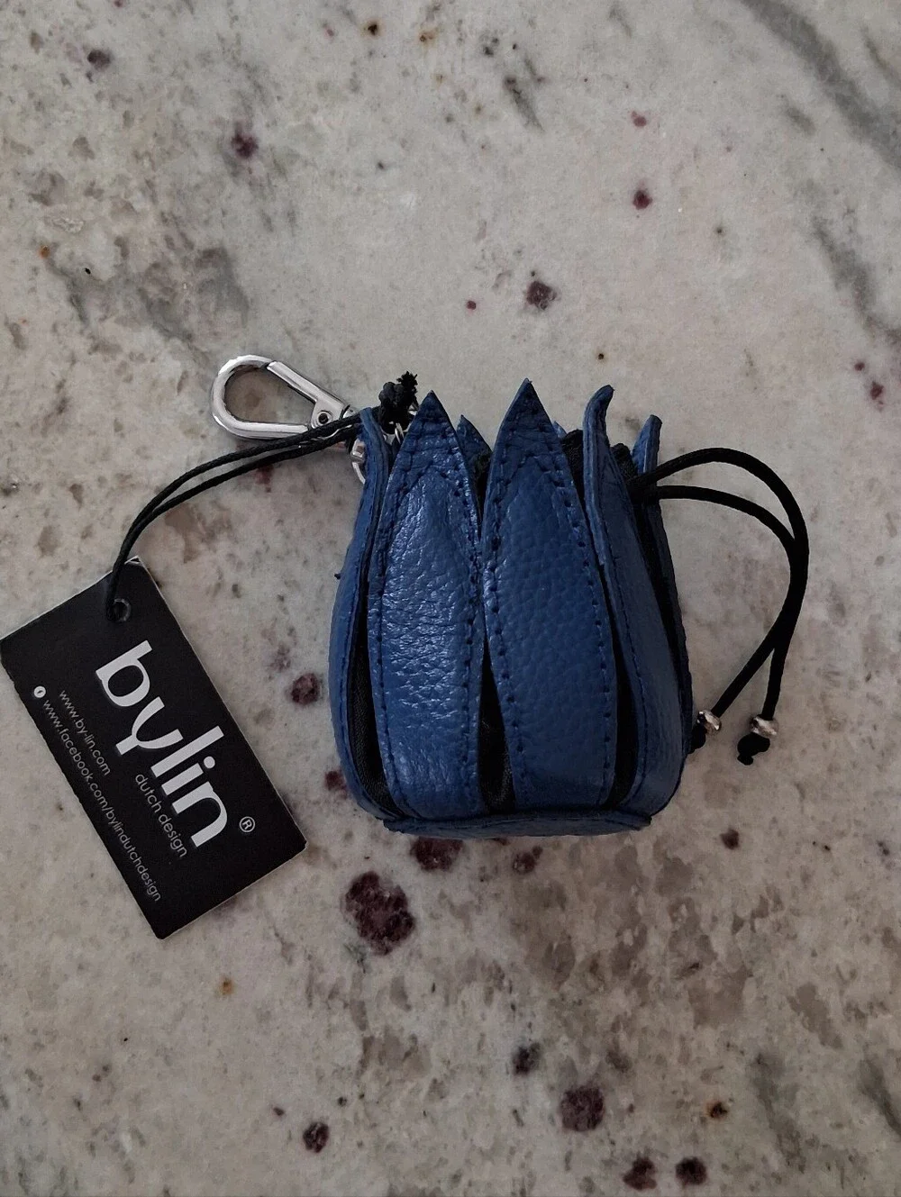 Bylin My Little Tulip Keyhanger Coin Purse Keychain Leather Cobalt Blue
